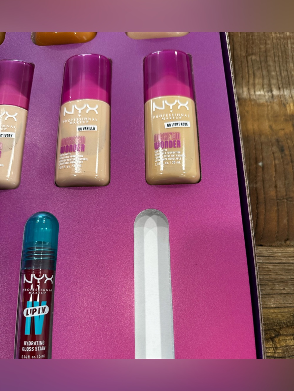 NYX Makeup Box with Pink Logo on Purple Background whole set - Picture 3 of 9